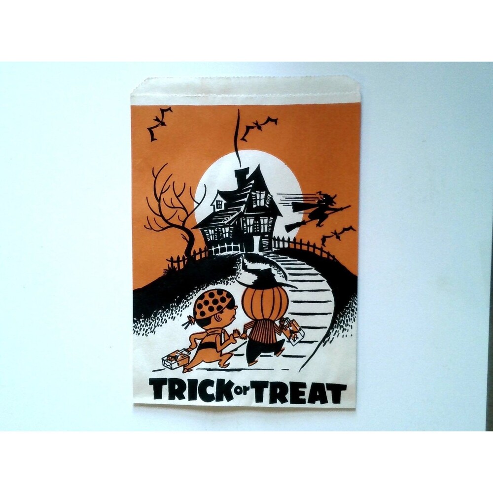UNION BAG Vintage Halloween Trick or Treat Paper Bag Small Collectible Ephemera